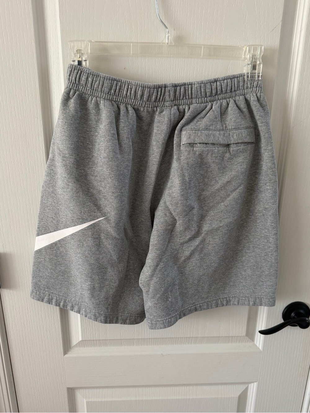 Nike Gray Athletic Shorts with White Swoosh - Picture 2 of 4